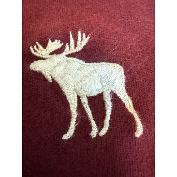 Abercrombie Mens Muscle Fit LS Tee XL Burgundy Y2K A&F Logo Shirt - Picture 4 of 9